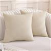 YSTELLAA 2 Pezzi Federe Cuscini Divano 40x40, Fodere Cuscini Minimalista Traspirante, Copricuscino Cerniera Invisibile, Copricuscini Decorativo, Divano Soggiorno Camera Da Letto, Beige Chiaro