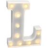 JANDEI - Lettere LED, Numeri Luminosi, Figura a Cuore, 22cm, con Luce Calda per Decorazione e Atmosfera, Luci Notturne Scrivania, Compleanni, Matrimoni, Vetrine. Funzionano con batterie AA (L)