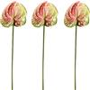 HAOSHICS Fiori artificiali di Anthurium Lily da 56 cm, Fiori permanenti, 3 pezzi Bouquet di fiori di piante tropicali d'imitazione per centrotavola, decorazione floreale per matrimoni e festival da