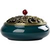 AMJKEJI Bruciatore di incenso in ceramica Bruciatore per Incenso in Ceramica Incensiere a carbone in porcellana Supporto Bastoncini di Incenso Rotondo Bruciatore Contenitore per Yoga Rilassarsi Meditazione