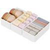 DIMJ Organizer per Cassetti 4 Pezzi Organizer per Armadio, Divisori per Cassetti Separatori per Cassetti Organizzatore Cassetti, per Calze, Biancheria Intima, Bianco