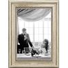 CABBEL Cornice portafoto A4, 21x30 cm, in argento vintage, stile barocco elegante, con vetro acrilico infrangibile - per poster, foto o certificati - perfetta per soggiorno, ufficio o galleria