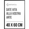 Estancia Cornice Portafoto Legno Nero 40x60 cm con Vetro Plexi Infrangibile | 40 x 60 cm per Ritratto Moderna 60x40 cm