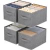 Lifewit Organizer Armadio, Cassetti per Armadio Interno Pieghevoli, Contenitori per Armadio Salvaspazio con Divisorio Rimovibile, Scatole per Armadio Rigide, 11L (30 x 21 x 18 cm), Set di 4