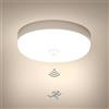 Combuh 15W Plafoniera con Sensore di Movimento Indoor, Tonda Soffitto Lampada con Rivelatore, Lampadari LED con Motion Sensori Automatica, IP56 Impermeabile per Corridoio e Garage