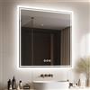 LUVODI Specchio Bagno con Luce 80x80 cm: Specchio Retroilluminato LED Bagno Quadrato con Antiappanamento, 3000K-6000K Dimmerabile, Funzione Memoria, HD Specchio in Resina, IP56