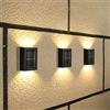 YUNYODA Applique Solari Da Giardino, 4 Pezzi Led Appliques Solari Su E Giù Per Illuminazione Decorativa da Parete A Led IP65 Applique Solare Decorative Impermeabili Per Scale da Giardino