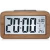 GOMETY Sveglia in legno digitale, con grande display LCD, piccola sveglia da tavolo con data, temperatura, luce notturna, sveglia con modulo snooze per camera da letto e ufficio