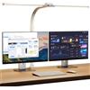SIBRILLE Lampada Da Scrivania, Lampada Da Architetto Ruotabile Per Ufficio, Luce Da Scrivania Per Computer Luminosa E Dimmerabile, Lampada Da Scrivania Regolabile Con Collo D'oca (Bianco)