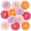 AUAUY 12Pz Ventagli di Carta, Ghirlanda di Fiori da Appendere-Floreale | Ventaglio Decorativo Rotondo, per Compleanni, Carnevali, Matrimoni, Festival, 4 Colori