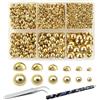 TOAOB THE ONE AND ONLY BABY TOAOB 5000 Pezzi Mezze Perle Semicircolari Oro Cabochon Piatta Perline ABS per Decorazioni Scrapbooking Nail Art Fai da Te Artigianato Bigiotteria 2mm 3mm 4mm 5mm 6mm 8mm