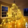 Uping Luci Albero di Natale a Cascata 400 Led 2mx20 Fili Mantello Luci Natale Esterno Interno Bianco Caldo con USB Decorazioni Natalizie