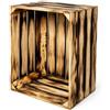BAS Scatola di legno grande fiammata vintage - Scatola in legno di conifera non trattata - Cassetta di frutta decorativa - 50 x 40 x 30 cm - Set di 3 contenitori per giardino, casa e negozio