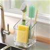 Tupenofif Porta spazzolino, Organizer lavello Porta Spugna Organizer Cucina Bicchiere da Denti Bagno Vassoio drenante plastica Trasparente Accessori Bagno Sistema di organizzazione Contenitore per