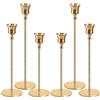 FAMKEEP Candelabro Set di 6 Oro Portacandele per Candele Coniche da 2.2cm,Candeliere da Tavolo Ornamento Decorazioni per Matrimoni,Compleanni,Natale,Halloween Regalo Candelabri Vintage