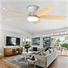 Dceinz Ventilatore Da Soffitto Con Luce 5 Pale Dimmerazione Telecomando 6 Velocità E Timer Silenzioso Lampadario Con Ventilatore Da Soffittoreversibile,Colore legno naturale-42