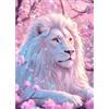 MAXBYE 5D DIY Diamond Painting Kit Completo Leone Bianco, Fiori Rosa Pittura Diamante Fai da Te Adulti, Diamond Art Strass Ricamo a Punto Croce Painting per Decorazioni Casa Craft Arts Regalo 30x40cm