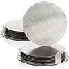 COM-FOUR® 14 pezzi Set sottobicchieri con supporto, sottobicchieri | sottobicchieri tondi in acciaio - color argento