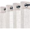 Woaboy Tende per Interni Lino Occhiello 2Pz 140x270cm Bianco sbiancato