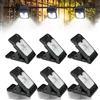 PORFOYO Lampade solari per esterni, 6 pezzi Clip-On luci solari con sensore di movimento, 3 modalità di illuminazione impermeabile con morsetto per terrazza, garage, veranda, cortile, strade