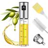 Septeamay Spruzzatore per olio per cucinare, in acciaio inox di alta qualità e vetro, 100 ml, spray per olio per cucinare, set di pulizia con imbuto in acciaio inox, per insalata, barbecue, cottura,