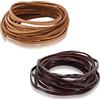 Abeillo -540544_1 2 rotoli di cordino piatto in vera pelle da 3 mm, strisce naturali, corde per gioielli per braccialetti intrecciati, collane, sacchetti per coltelli