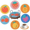 HMCEY 6 Pezzi Sottobicchieri con Pittura a Diamante con Supporto,Kit Sottobicchieri Fai da Te,HMCEY Sotto Bicchieri Diamond Painting,Sottotazza Antiscivolo,Coasters For Drinks per Adulti e Bambini