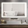 YU YUSING Specchio Bagno con Luce 60x100cm, Specchio da Parete con Led, Interruttore Touch, Antiappannamento, 3 Temperature Colore, Dimmerabile, Display dell'Ora, IP44