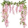 CEWUDA 2 Pz Vite di Fiori Artificiali Ghirlande di Glicine in Seta Rosa Finti Appesi Ghirlanda Viti da Appendere alla Parete per Casa Giardino Cerimonia all'Aperto Matrimonio Decorazione Floreale