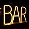 TNSLAND Insegna Bar con Scritte Luminose, Bianco Caldo LED Luce Al Neon con Alimentazione USB e Batteria, Insegna LED Decorazioni da Parete per Bar, Sale Feste, Bancone