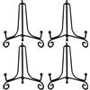 ZephyrHome 4 Pezzi Porta Piatti da Esposizione Nero, Reggi Piatti da Esposizione in Metallo, Cavalletti Espositori per Opere d'Arte, Quadri, Cornici, Libri, Bigliettini, Piastrelle e Piccoli Oggetti (10cm)