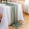 CHUQING Runner da Tavolo Chiffon Decorativa Runner Tavola Verde Eucalipto