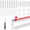 Dexpally Binario per tende autoadesivo, 3 metri, senza foratura, installazione della guida per tenda a soffitto, roulotte, rimorchio, binario per tende di casa