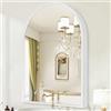HLFMVWE Specchio da parete ad arco con cornice in metallo, specchio moderno da appendere con cornice in alluminio, per bagno, camera da letto, soggiorno, ingresso, decorazione per la casa, bianco, 70