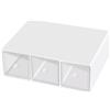 PRITOK Scatola da tè con 3 cassetti: scatole per bustine da tè in plastica, contenitore per bustine da tè, organizer da cucina, borsa da tè, cialde di caffè, zucchero (23 x 17 x 8 cm) (bianco)