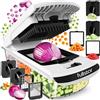 Fullstar Pro Original - Taglia Verdure e Spiralizzatore - 4 Lame | Tagliaverdure Multifunzione Manuale a Spirale e Cubetti - Affetta & Tritatutto per Cipolle, Patate e Frutta (4-in-1, Bianco)