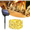 Caldarax Catena Luminosa Esterno Solare, 5M 50 LED Luci Solari Giardino, 8 Modalità IP65 Impermeabile Filo di Rame Luci Lucine da Esterno Decorative Per Patio Natale Matrimoni Festa (Bianco Caldo)