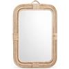 Decorasian Specchio da parete in rattan, rettangolare (50 x 35 cm), intrecciato a mano, design bohémien, decorazione da parete sostenibile per il corridoio