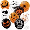 DPKOW 54 x Addobbi Halloween Palloncini, Zucca Fantasma Ragno Teschio Palloncini in Lattice per Halloween Decorazioni Spaventoso, 9 Stili Stampa Bifacciale Palloncino Nero Arancione Bianco