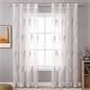 MIULEE Tende 300 CM Altezza Interni Moderne 2 Pezzi 140x300 CM, Voile Tenda Finestra Interno Salotto, Tenda Trasparente con Ricami a Foglie Motivi, Fantasia Tende Camera da Letto Soggiorno Occhielli