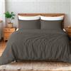 Ruggeri Set Lenzuola Copripiumino Matrimoniale Microfibra, Grigio Antracite | 1 lenzuolo a sacco di 250 x 200 cm con patella di 40 cm e 2 federe di 50 x 80 cm con chiusura a sacco di 20 cm