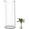 TSKDKIT Cilindro Vaso di Fiori in Vetro Trasparente, Vaso di Fiori in Vetro 40 cm di Altezza, Moderni da Interno Design per Decorazioni Casa per Rose Pampa Erba Matrimonio Decorazione