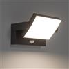 Klighten 24W LED Applique Esterno/Interno con Sensore di Movimento, Lampade da Parete Orientabile IP65 Applique da Parete in Alluminio per Giardini Ingresso Terrazza, Nero, Bianco Neutro 4000K