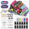 LUPATDY Set paracord, paracord 550 corde, set di corda di nylon fai da te, paracord, corda multifunzione, include fibbia a corda e aghi da cucito, portachiavi doppia e gemelli e mezze corde