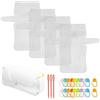 YUZNA 4 Pezzi Pellicole Plastica Rete per Ricamo, 30 Bottoni Snap e 3 Uncinetti, Fogli Rete Plastica per Borse - Set Tessuto Progetti Lavori così Come Maglia Tela Fatte a Mano/Tracolla/DIY, Fai da Te