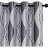 GIRASOLE HOME® Coppia Tende Jacquard Semi Oscuranti Motivo Ondulato Tenda Morbida Termica Isolante per Soggiorno Camera e Interni 2 Pannelli con Occhielli (Argento-Grigio, 140x275cm)