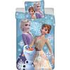 Jerry Fabrics Frozen 3 Copripiumino Singolo 140x200 + Federa 100% Cotone Elsa Anna Olaf