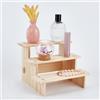 NBEADS 3 livello Legno Display Riser, 18x20x14.2cm Alzate per Piccoli Stand per Alimenti Da Tavolo Bianco Antico Espositori Cosmetici Organizer Profumi per Collezione di Figure