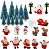 jenich Decorazioni Natalizie in Miniatura Miniature Natalizie Addobbi Natalizi | Kit Ornamenti in Miniatura di Natale Decorazioni Natalizie in Miniatura Mini Addobbi Natalizi Paesaggio Alberi di Natale