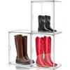 EZJOB Scatola XXL per stivali, borsa trasparente, grande scatola per scarpe in acrilico, scatole per stivali alti, scarpe da ginnastica, vetrina per oggetti da collezione, scatole di plastica